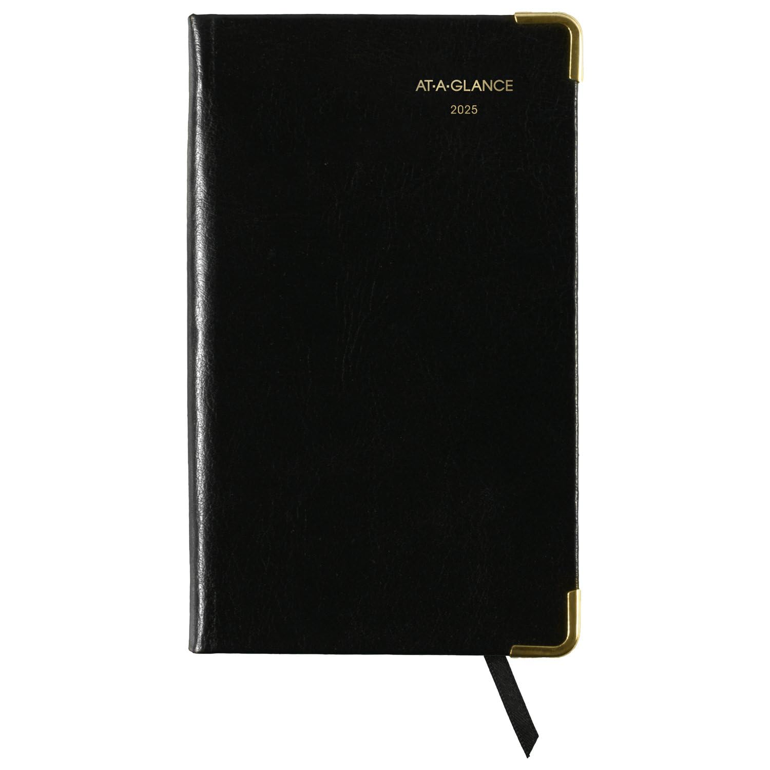 AT-A-GLANCE 7011110525 Terminplaner 2025, Wochen- und Monatskalender, 7,6 x 12,7 cm, Taschenformat, Schwarz