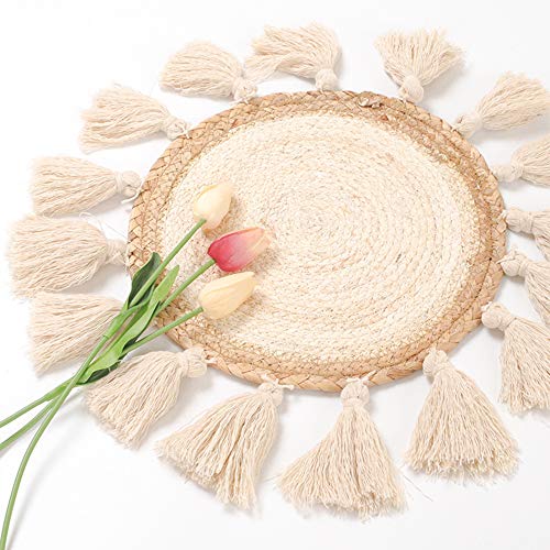 Woven Wall Baskets Round Macramé Wall Hanging Tapestry With Tassel Boho Wall Art Wreath For Home Bedroom Living Room Nursery Décor, 12 Inch Diameter #TOP3