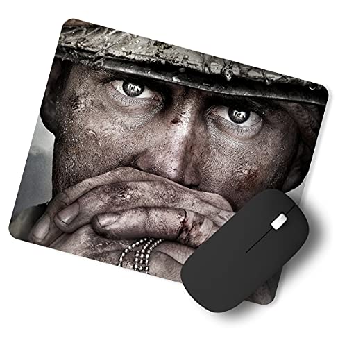 Image of Chiraiyaa Military Man Thinking Designer Printed Premium Mouse pad with Anti-Skid Base and Smooth Gliding (9 in x 7.5 in)