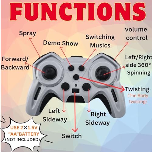 Image of GRAPHENE 4WD RC Smoke Stunt Car 2.4GHz Gesture Watch Sensor Remote Control Double-Sided Vehicle 360 Rotating Flip Twisting Off-Road with Light & Music Spray Drift Driving Toy for Kids