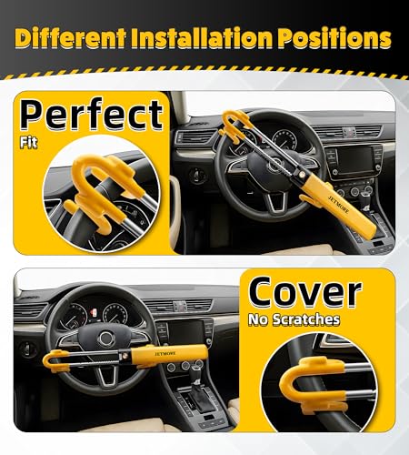 image for JETMORE Steering Wheel Lock, Anti Theft Car Device with Adjustable Des