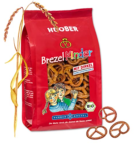 Huober Bio BrezelKinder, kleine Brezeln aus biologisch-dynamisch angebautem Dinkel, ohne Aufstreusalz, ohne Palmfett, demeter, 125 g