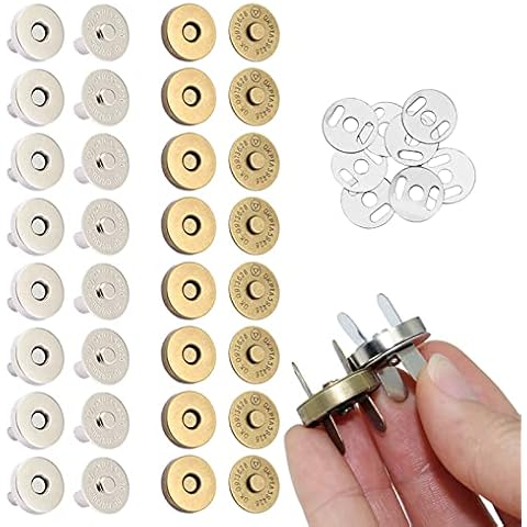 YankMooM 20 Sets Magnetic Snap Button,18mm Metal Magnetic Snap Fasteners for Purse Handbag Backpack Leather Coat Jacket Sewing DIY Craft (Silver/Bronze) Cover