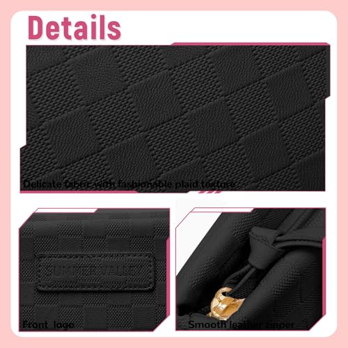 YDR Large Travel Bag,Makeup Bag Large Capacity Makeup Organizer Portable Travel Toiletry Bag PU leather Portable Travel Pouch(Cosmetic-2-Black)3