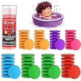 Bath Color Tablets for Kids - 64 Count Highly Concentrated Bath Color Tablets for Kids, 6 Colors No Fragrance Water Coloring Tablets Set to Identify Colors, Bring Bathing Fun - 8 Packets