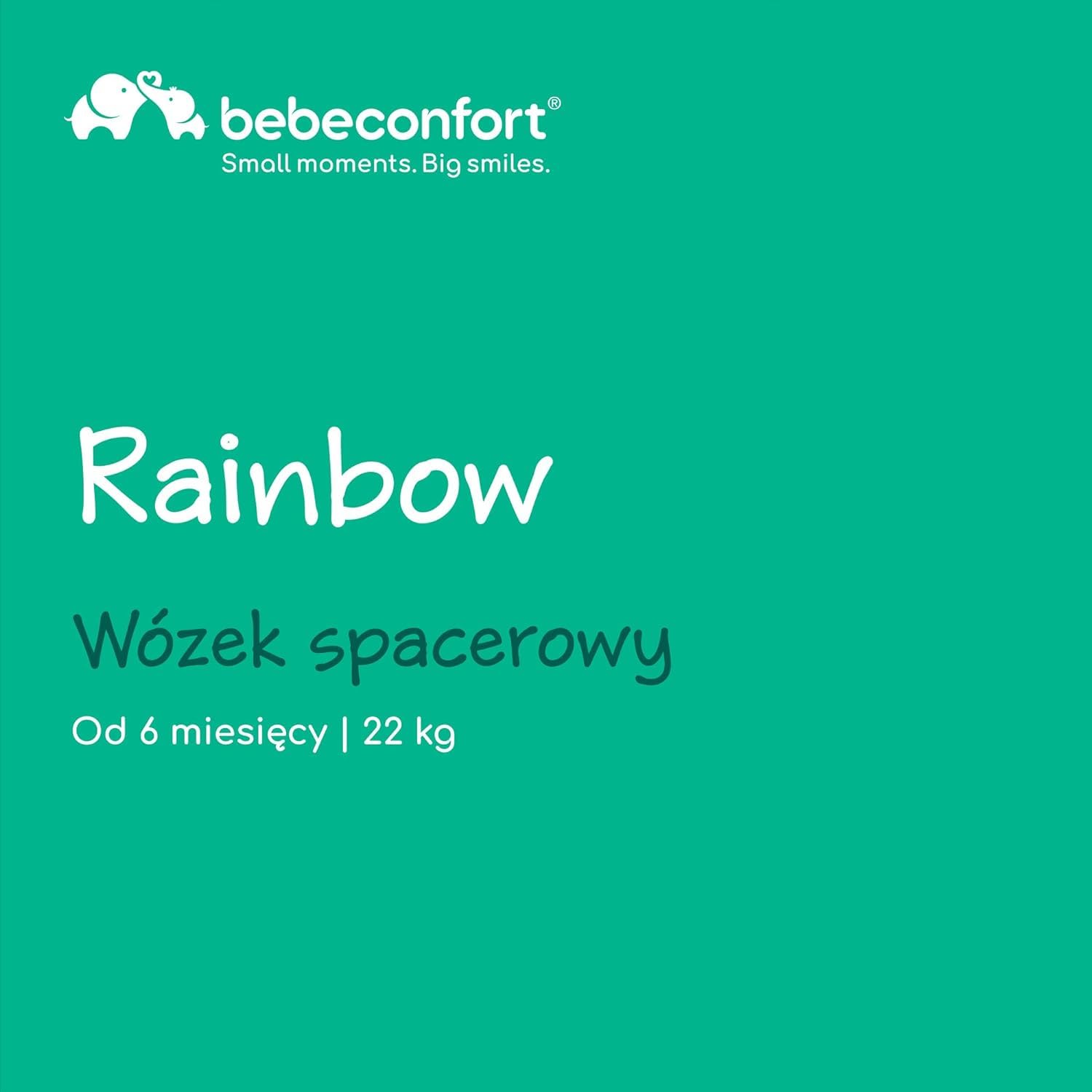Bebeconfort Rainbow, Wózek, Kompaktowy i Zwrotny, od 6 miesięcy do 4 lat, do 22 kg, Mineral Green (Zielony)