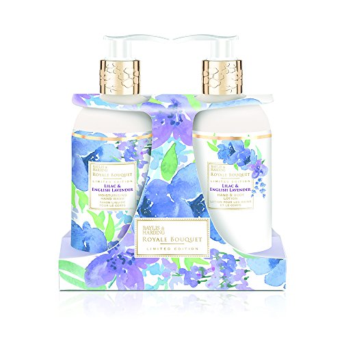 Baylis & Harding Royale Bouquet Lilac & English Lavender 2 Bottle Set Hand Wash & Lotion