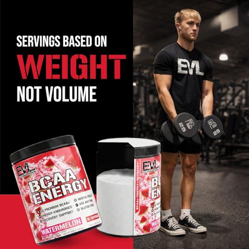 Image of Evlution EVL BCAAs Amino Acids Powder - BCAA Energy Pre Workout Powder for Muscle Recovery Lean Growth and Endurance - Rehydrating Post Workout Recovery Drink with Natural Caffeine - Watermelon