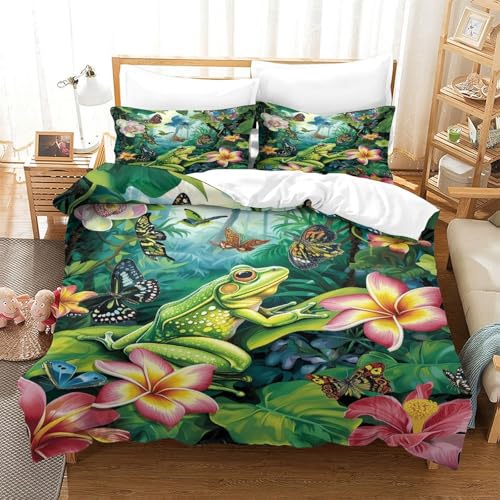 Housse de couette grenouille anti-allergie avec fermeture éclair - 3