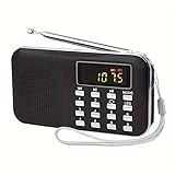 Portable Rechargeable Electronic Audio Bible Player in 8G Capacity for Bible Listener Easily Switch and Locate The Chapter (Black)