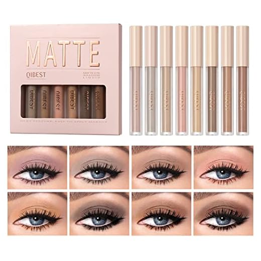 BestLand 8 Colors Liquid Matte Eyeshadow Set Nude Black Smokey Eyeshadow Cream Eyeshadow Primer Waterproof Quick Drying Eye Brightener Highlighter Blusher Eye Shadow Makeup
