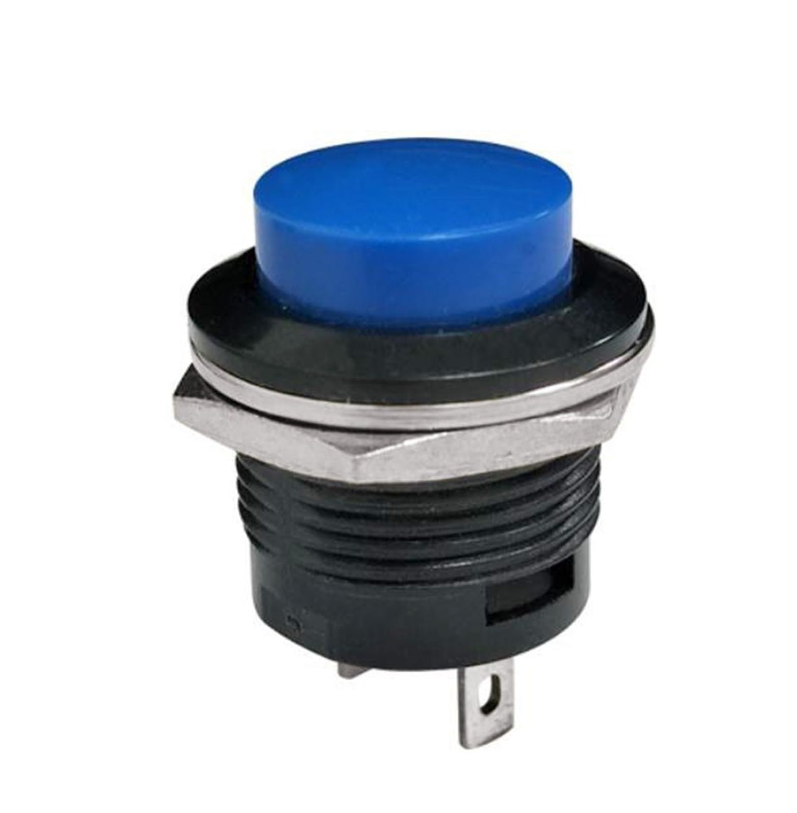 JNURGWLYH 1PCS R13-507 Momentary SPST NO Red Black White Yellow Green Blue Round Cap Push Button Switch AC 6A/125V 3A/250V(Blu)