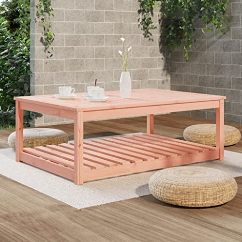 Mesa de jardín de madera espaciosa de 121 cm para cenas al aire libre en porche y comedor 4