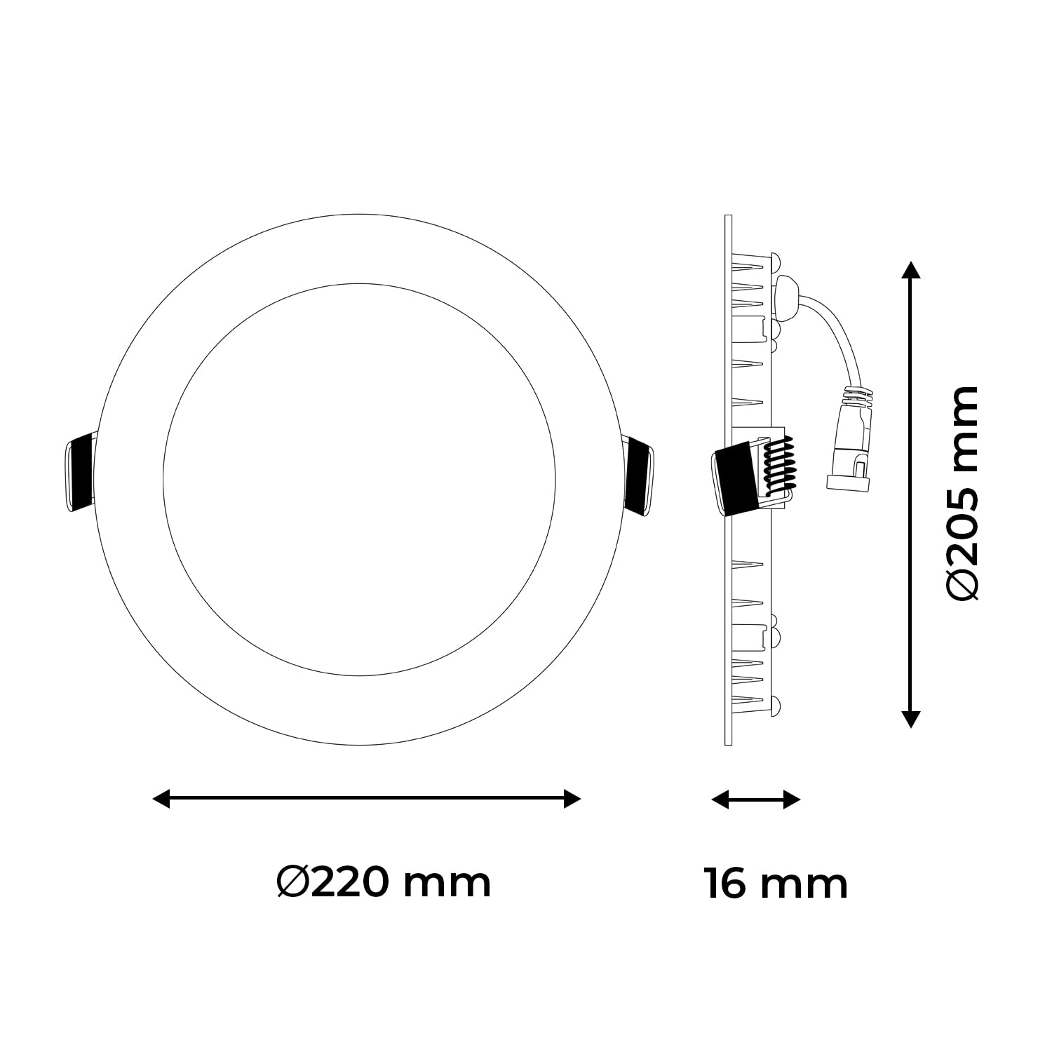 Popp® Pack x10 Placa Downlight LED slim Empotrable Circular 20W corte de Techo Ø205mm 1800 Lm Luz fría 6000K chip No flicker LUMILEDs, para cocina,pasillos,domitorio,salón (20W 6000K 10unidad)