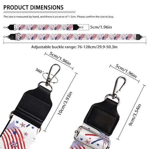 Image of Adjustable Purse Strap for Women, Crossbody Wide Handbag Strap Replacement, Sturdy Bag Strap with Silver Hardware