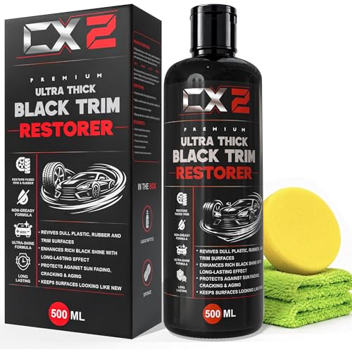 Image of CX2 Black Plastic Reborn | 500ml Plastic & Rubber Restorer | Revives Faded Exterior Trim & Bumpers | Long-Lasting UV Protection | Wash Resistant for Car,Bike,Scooty