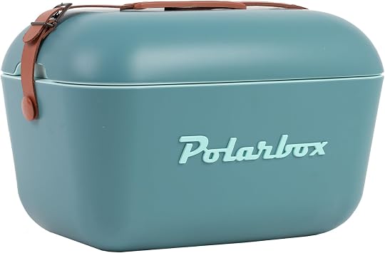 Polarbox Retro Beach Cooler Vintage Picnic Lunch Box Bag - Portable 90s Style Ice Chest for Camping, Hiking, Travel - Extra Large 20L Lightweight for Cans, Beers & Seltzer Drinks Ocean Blue