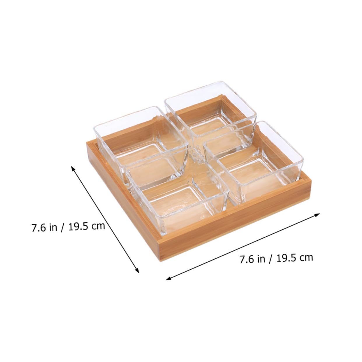 Toyvian Plateau à Fruits Couleur Aléatoire Support en Bois en Verre Compartimenté Design Solide pour Fruits Secs et Noix, pour Service et Présentation de Collations