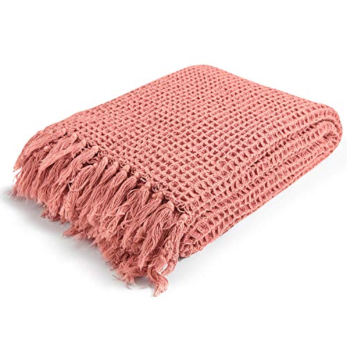 mokebo® Decke 'Die Hyggelige' mit Waffelpique im Stonewashed Erscheinungsbild, Strickdecke, Tagesdecke und Kuscheldecke | Decke in 130/170(B/H in cm)