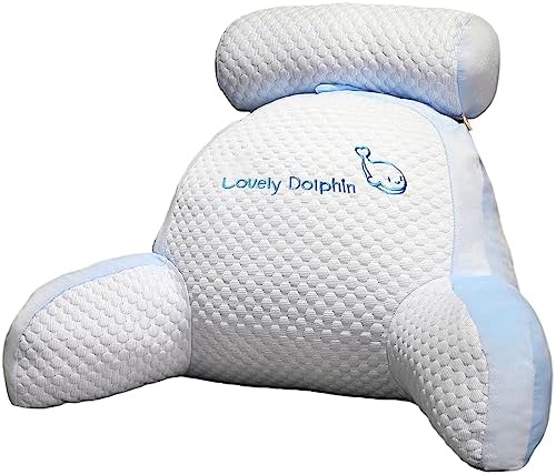 Hrippy Oreiller De Lecture Au Lit Ultra-Confort – Chat Mignon Avec Accoudoirs Et Appui-Tête Amovible, Adulte & Enfant