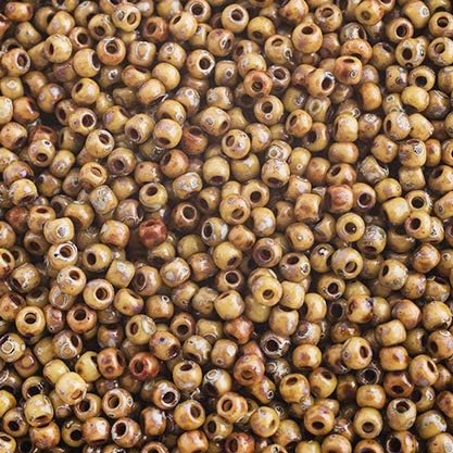 Miyuki Seed Bead 11/0 APX. 22 - g OP. Brown Picasso Japanese Glass Seed Beads