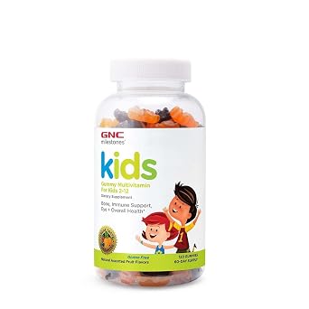 GNC milestones Kids Multi Gummy, Formulated with 11 Essential Nutrients, 120 Gummies