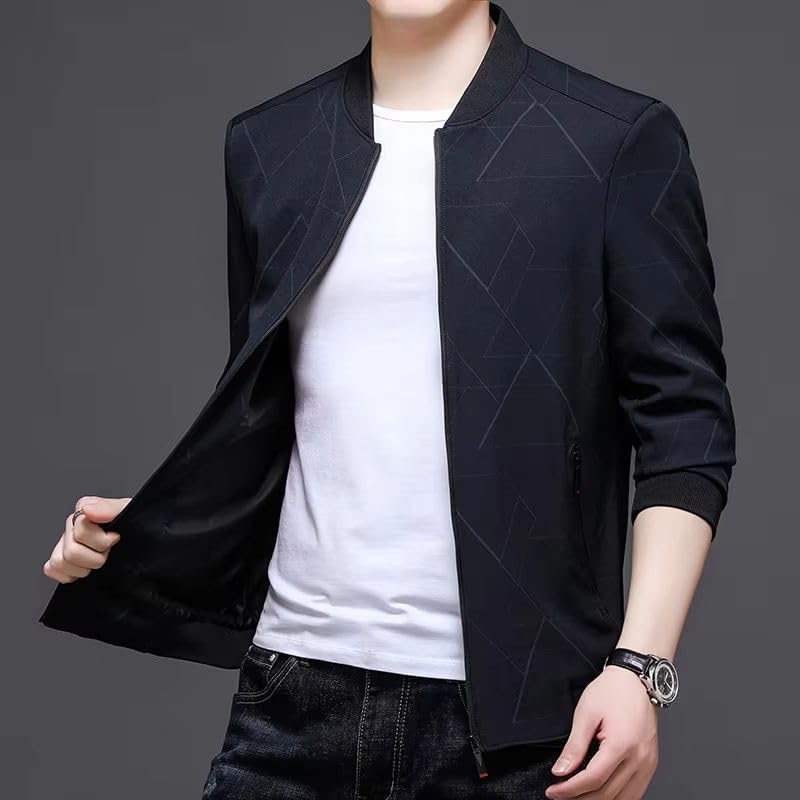 Men's Business Casual Zipper Jacket Stand-Up Collar Spring and Autumn4
