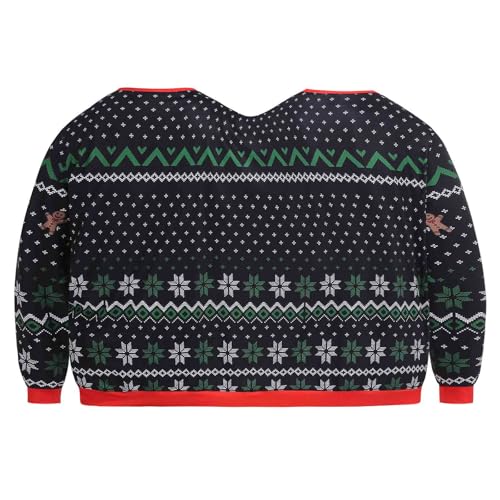 yolsun Mens and Womens Two Person Ugly Christmas Sweatershirt, 3D Printed Funny Sweater Couple for Xmas Party2