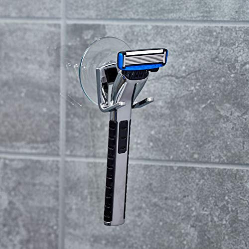 InterDesign Gia scheerhouder met zuignap, chroom - Afbeelding 3