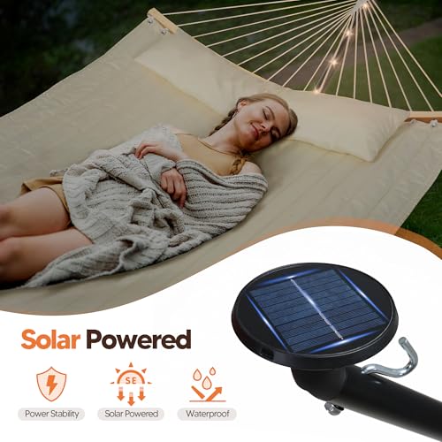 Image of SUNCREAT Double Outdoor Hammock with 12 ft Stand, Beige