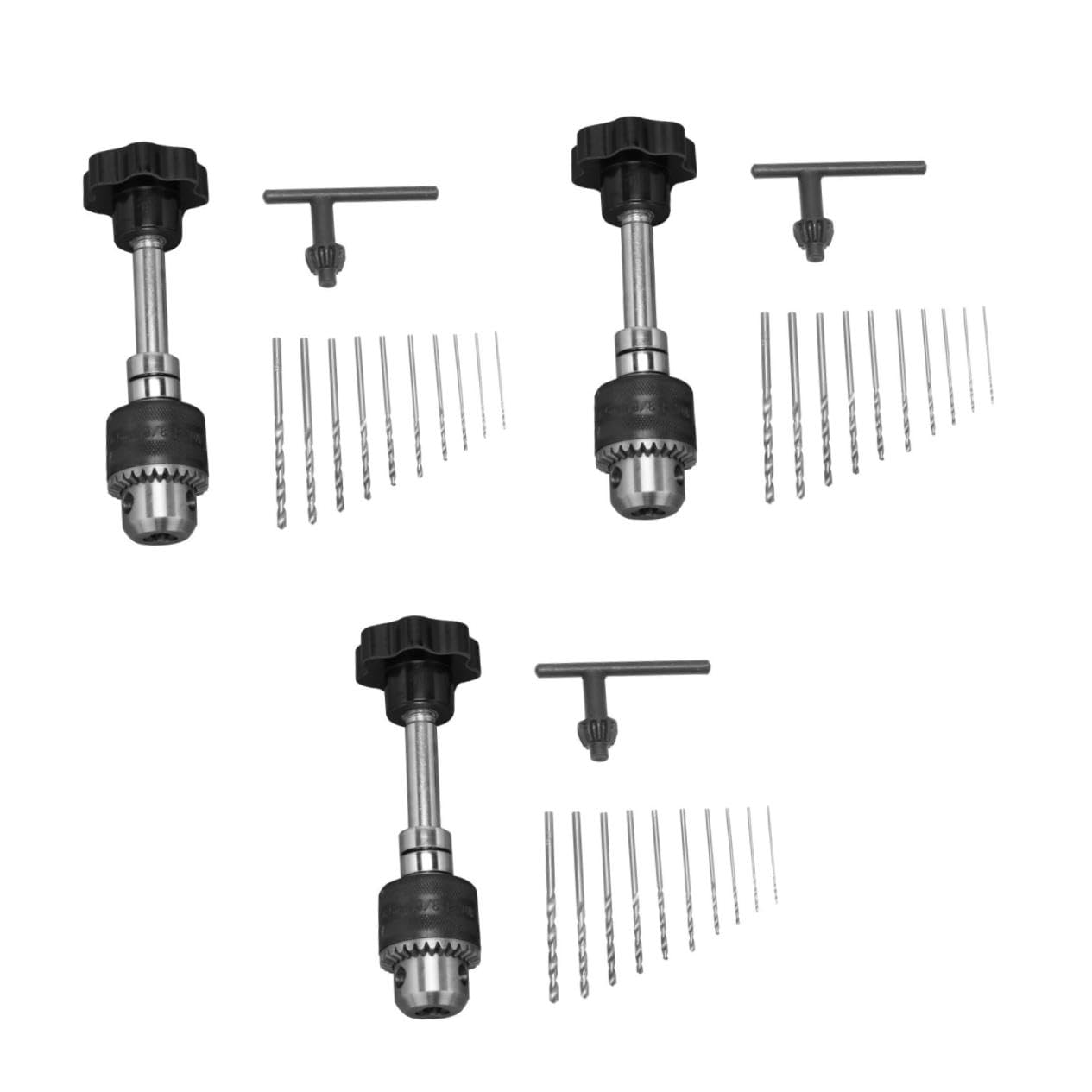 Operitacx 3 Pezzi Set di perforazione fabbricazione trapano a mano attrezzo taglio Forniture consegnato punte per gioielleria fare la produzione di gioielli per trapano Black