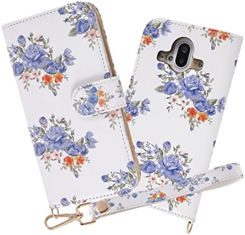 RT-KFB52ALC/FA (Floral/Blue) Flip Case for Rakuraku Smartphone F-52B