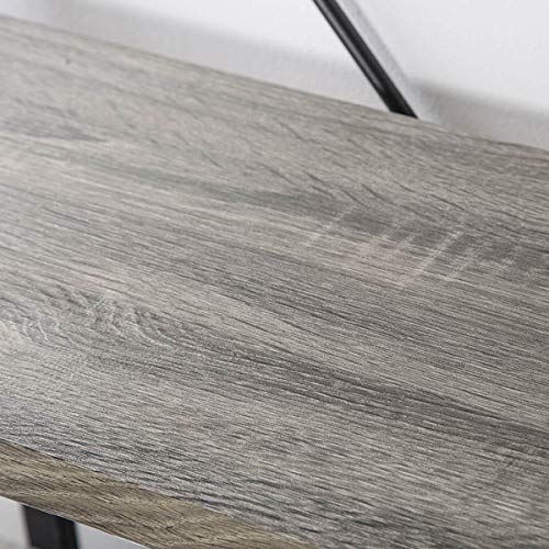 image for HSH 5-Shelf Vintage Industrial Rustic Bookshelf, 5 Tier Wood and Metal