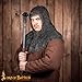 Lord of Battles Medieval Chainmail Coif Hood – 17 Gauge Mild Steel – 9mm Flat Dome Riveted and Solid Rings – Handcrafted Chain Mail Head Armor – SCA LARP Costume Gear
