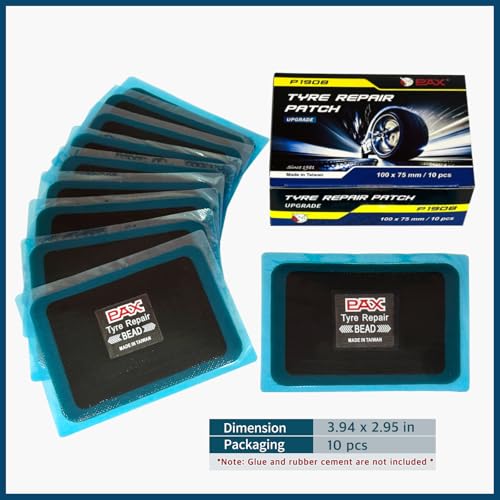 Image of PAX Upgraded Radial Tire Repair Patches 100x75mm (10 Pack), 3-Layer Super Strong Nylon Fabric Heavy-Duty Puncture Fix for Truck & Car (Rubber Cement Required)