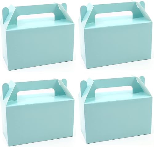 Oletx 12 cajas de regalo de color azul a dos aguas, caja de regalo de fiesta, caja de dulces, caja de galletas para fiesta de cumpleaños de