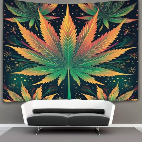 Tapisserie murale effet 3D feuilles de palme pour masquer un mur blanc de dortoir