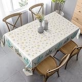 mutakin Winter Snowflakes Deer Tablecloth Rectangle Table Cloth Washable Deer Christmas Table Cover