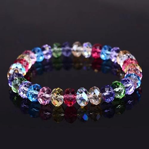 Miniatura 5 de Honkoolly 400 cuentas de cristal facetadas de 0.157 pulgadas (0.157 in) con agujero espaciador de vidrio para pulseras, collares, aretes, bricolaje