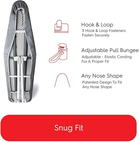 Miniatura 6 de Fundas para tabla de planchar de 18 x 49 pulgadas, duraderas almohadillas de silicona reflectantes Alumitek PRO resistentes al calor y a las