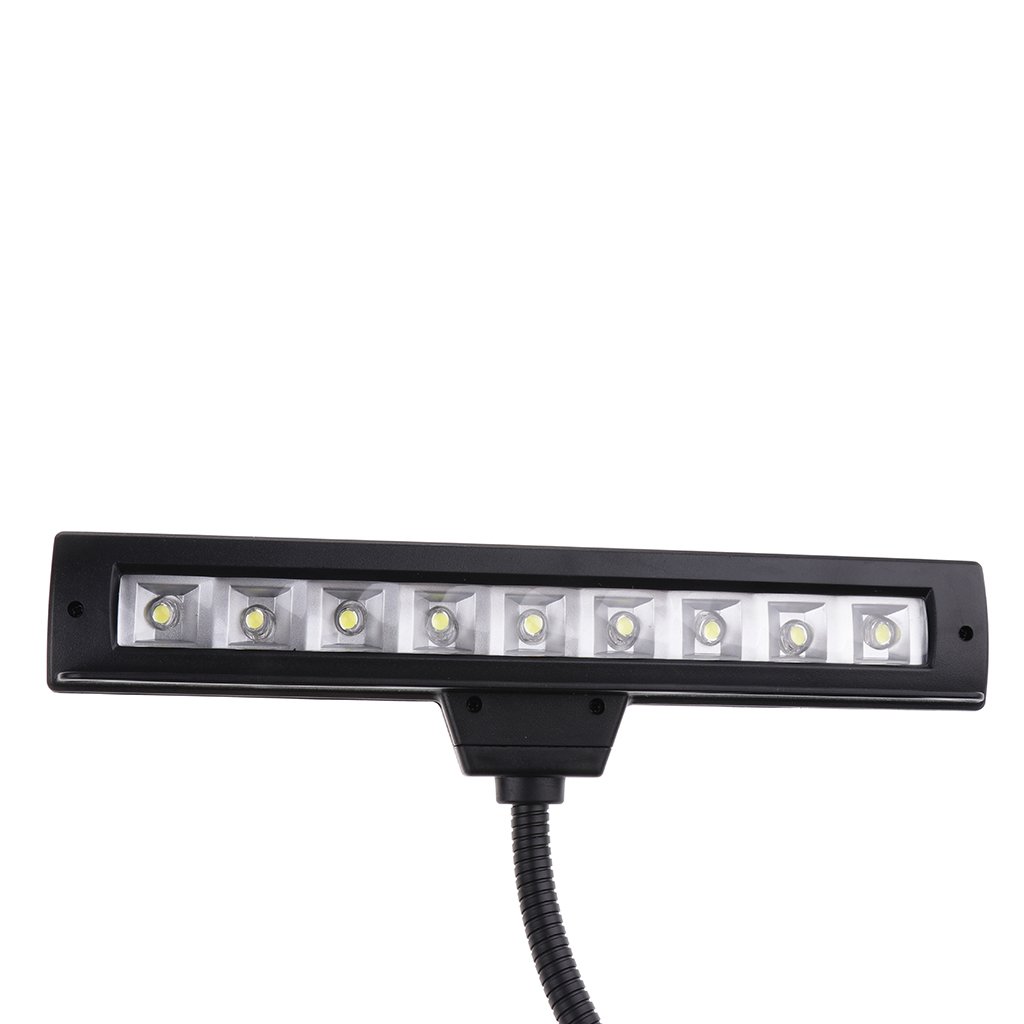 Set di 2 luci pieghevoli per leggio, luce per spartiti musicali, luce da lettura a clip, colore nero