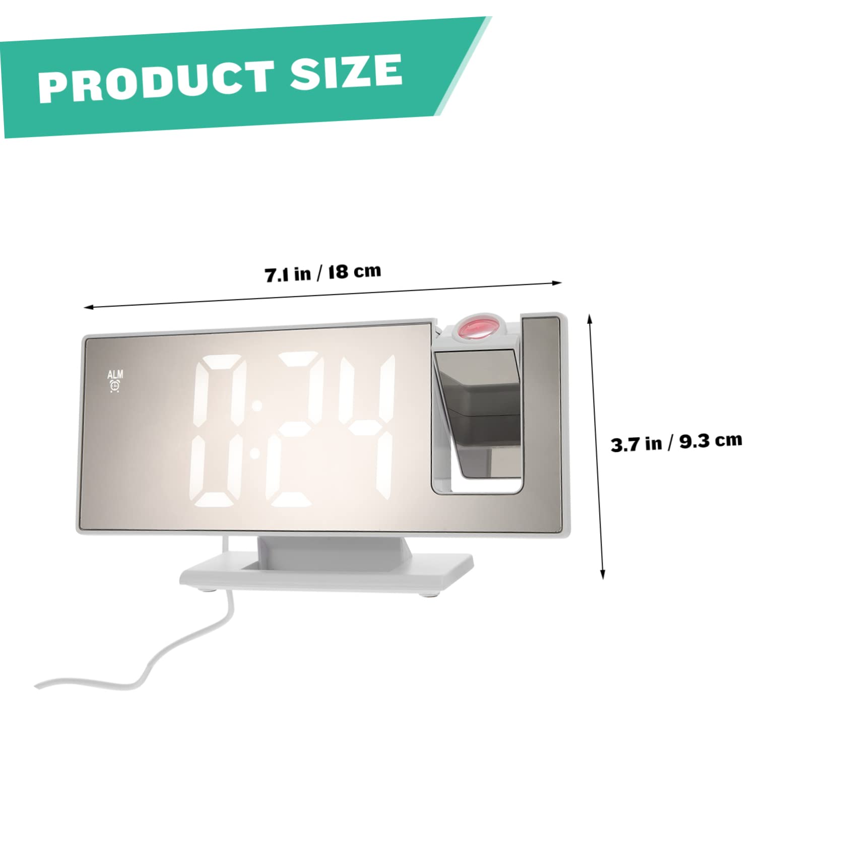 MUSISALY 1set Digital Alarm Clock Ceiling Projection Compact Design Large Display Light Mode for Bedroom Modern Alarm Clock Snooze Function