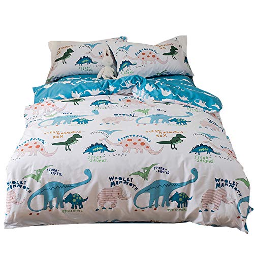 Merryfeel Dinosaur Duvet Cover Set, 100% Cotton Dinosaur Print Duvet Cover Set For Kids Bedding - Full #TOP2