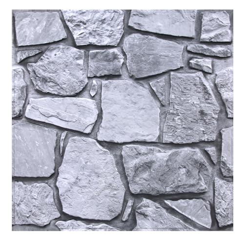 Commomy 10 Pcs 3D Stone Wall Panels Peel and Stick