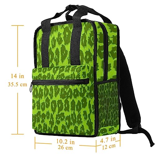 Cartable pour filles et garçons motif léopard vert idéal pour la récréation