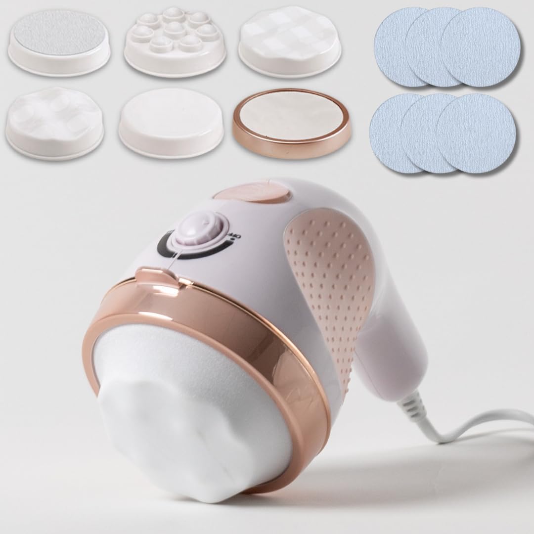 VELFORM Vibraluxe Pro - Massaggiatore anticellulite elettrico + 6 lime extra, 3000 giri/min, massaggio anticellulite dimagrante, pelle più soda, tonificante, rilassa, versatile, rilascia tensione, 3