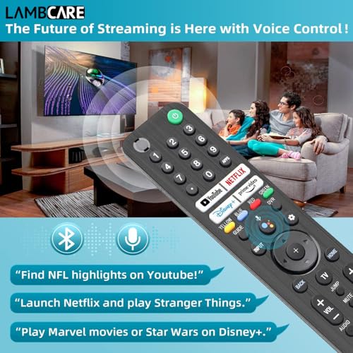 Image of Lambcare Compatible for Soni TV Remote Replacement for Bravia & All 2019-2023 Soni XR /XBR /KD Series 4K LED OLED Google /Android Smart TVs with Voice Command - 1-Year Full Warranty