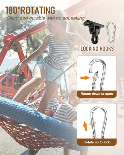 Crochets robustes pour balancelle anti-grincement avec fixations bois - 7