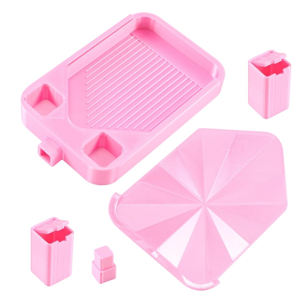 Beaded Painting Tray, Multi-Functional Rhinestone Storage Containers Tray with Prismatic Shine Lid Diamond Art Accessories Tools for Painting Beads