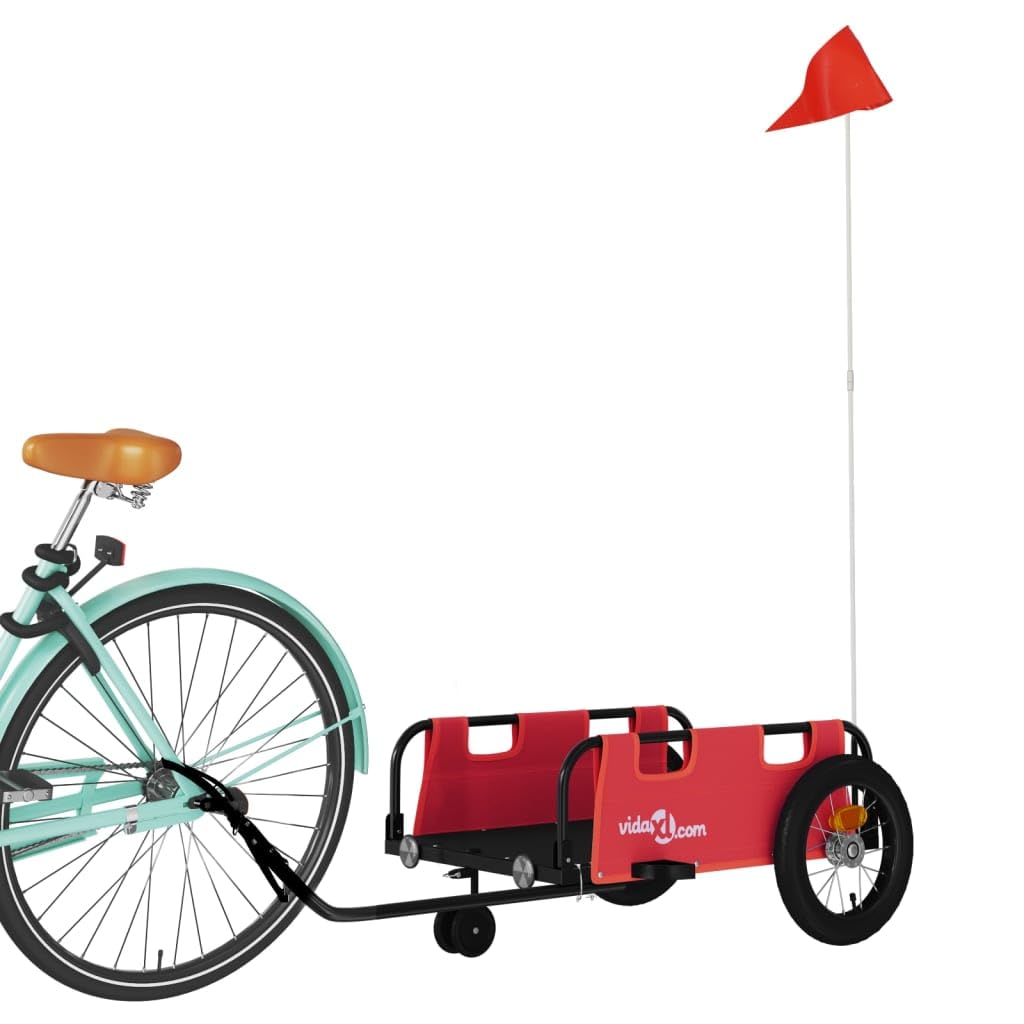 Genérico Remolque para Bicicletas Hierro y Tela Oxford Rojo,Deportes,Actividades al Aire Libre,Ciclismo,Accesorios para Bicicletas,Remolques para Bicicletas,94181